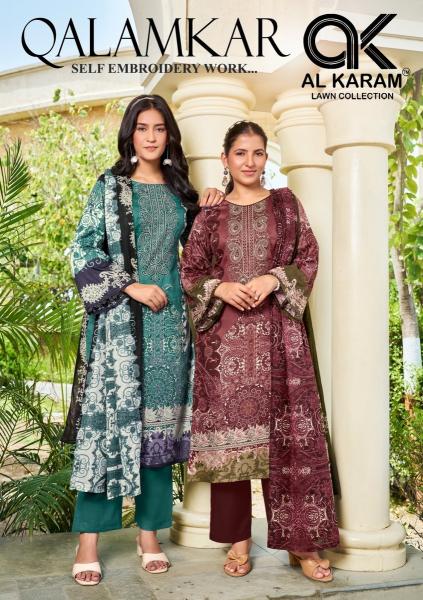 Al karam qalamkar karachi dress material wholesalers india